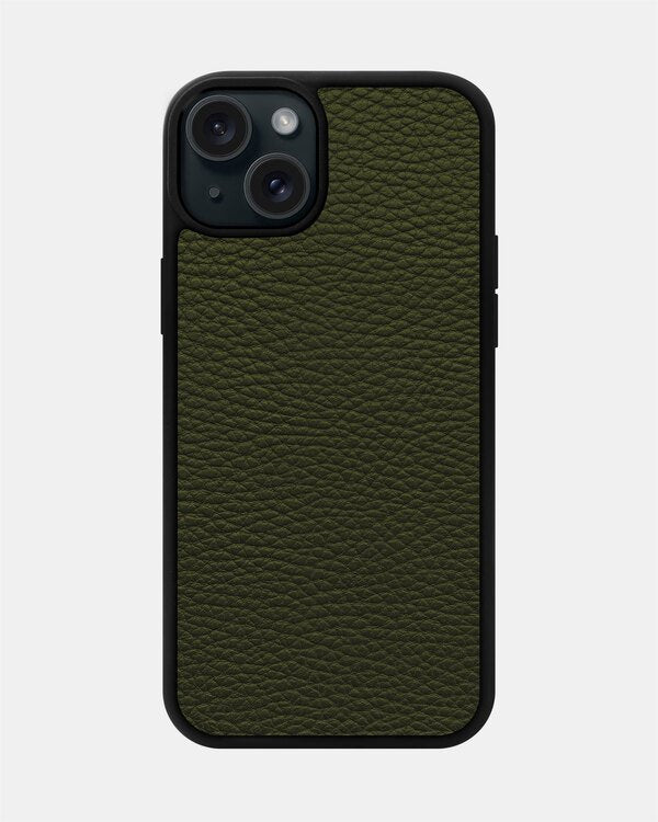 Чехол из зеленой телячьей кожи флотар для iPhone 15 Plus