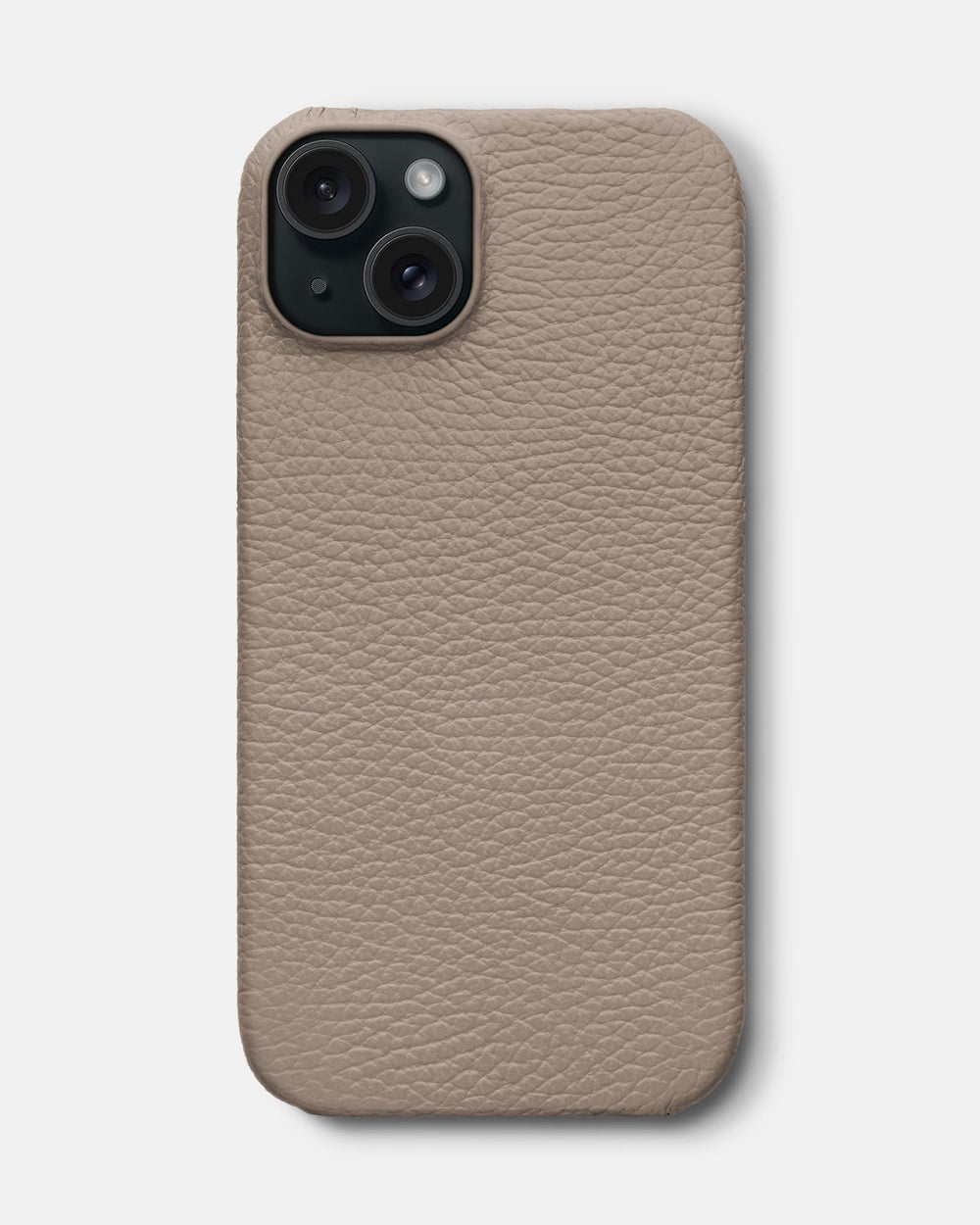 Бежевий шкіряний обтягнутий чохол для iPhone 15 Plus