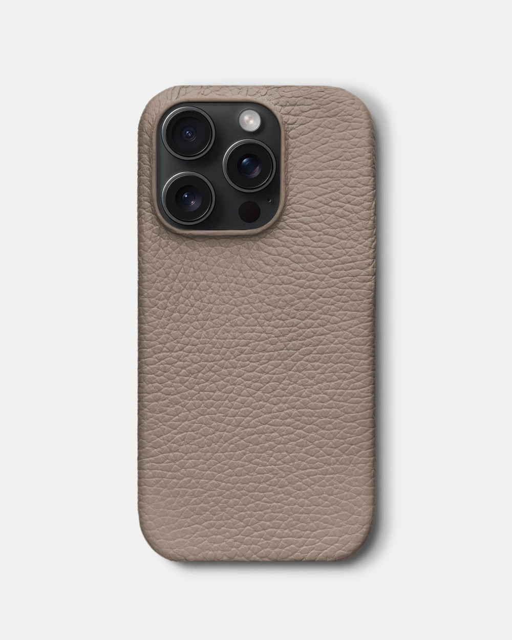 Бежевий шкіряний обтягнутий чохол для iPhone 15 Pro