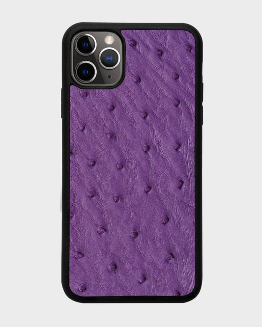 Чохол із фіолетової шкіри страуса з фолікулами для iPhone 11 Pro Max