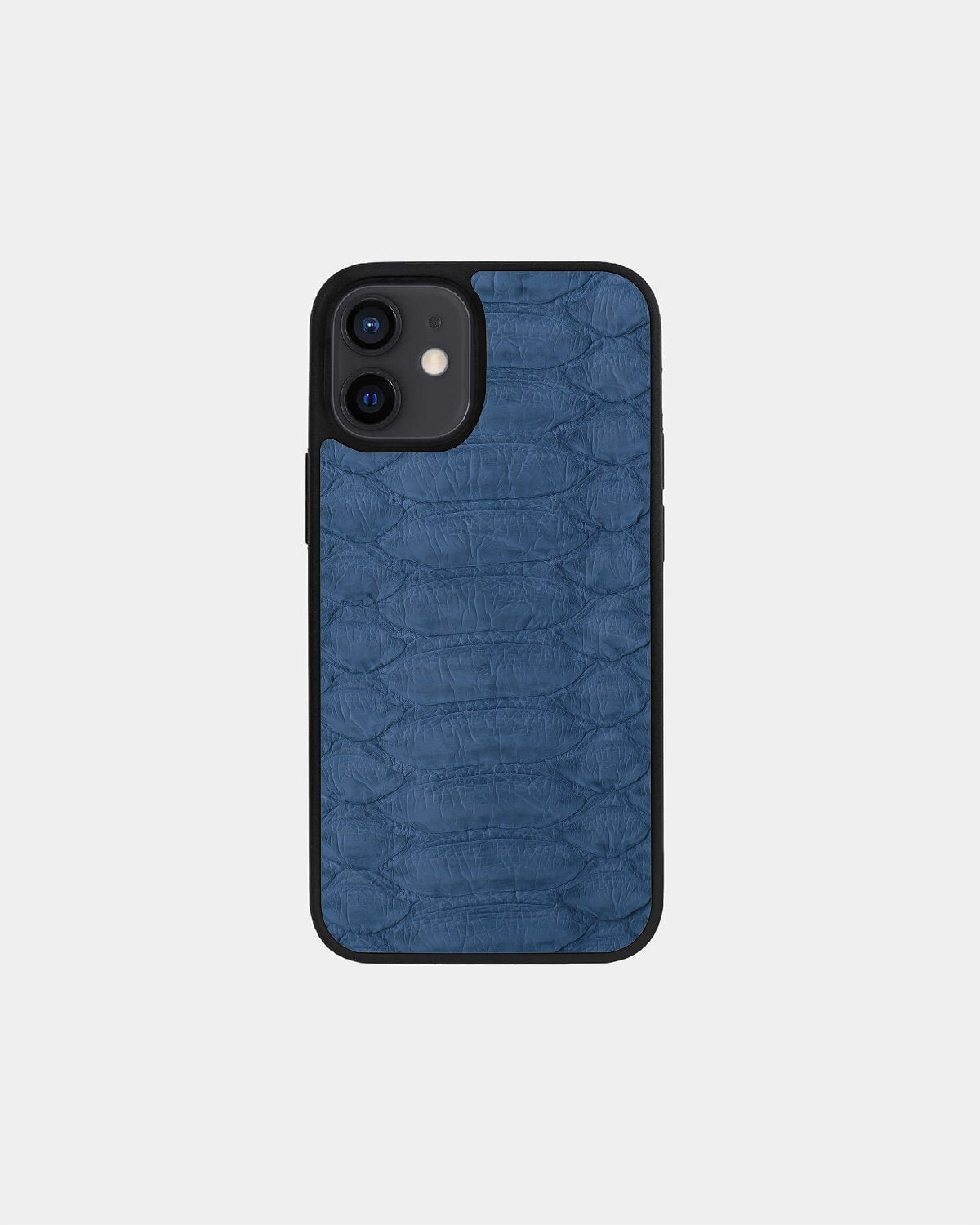 Чохол із сіро-синьої шкіри пітона з широкими лусочками для iPhone 12 Mini