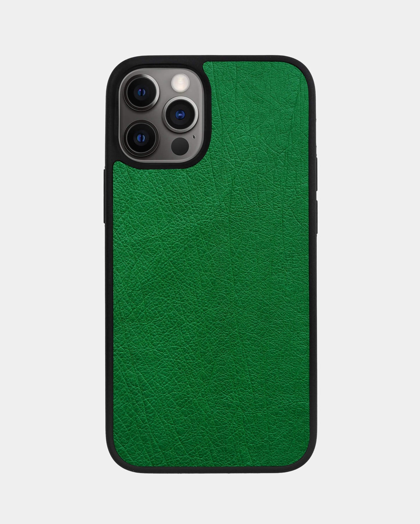Чохол із зеленої шкіри страуса без фолікул для iPhone 12 Pro Max