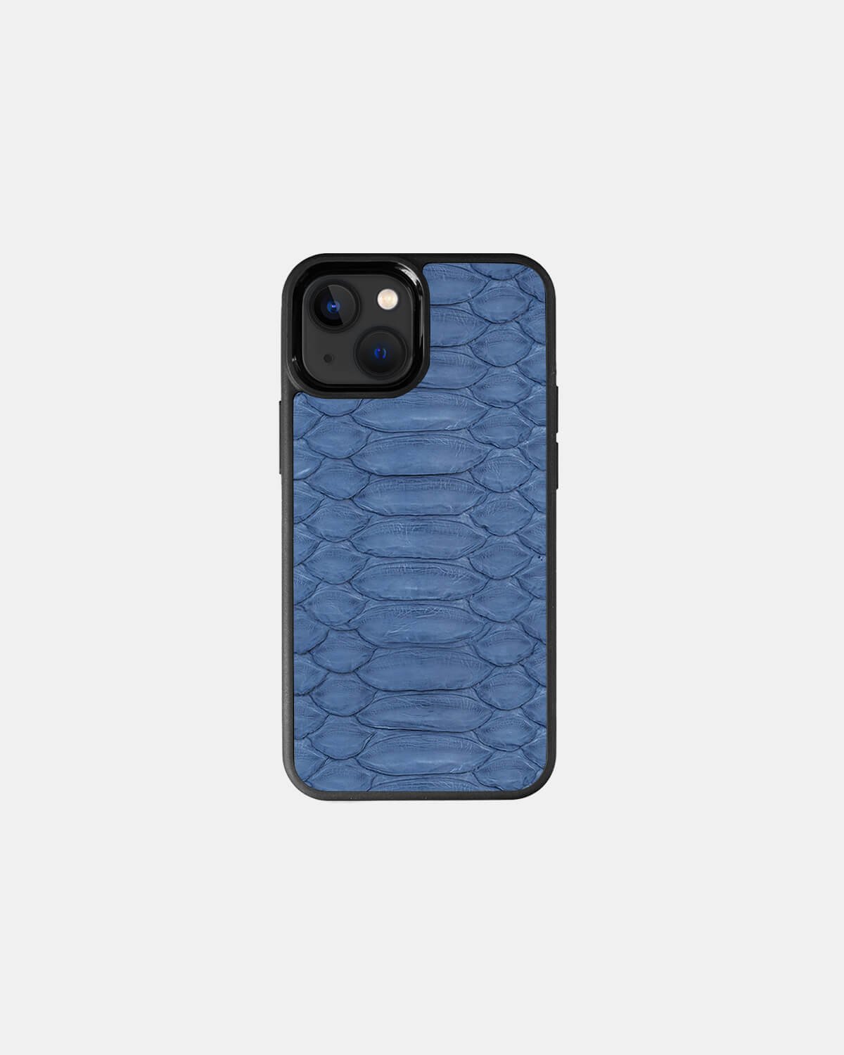 Чохол із сіро-синьої шкіри пітона з широкими лусочками для iPhone 13 Mini