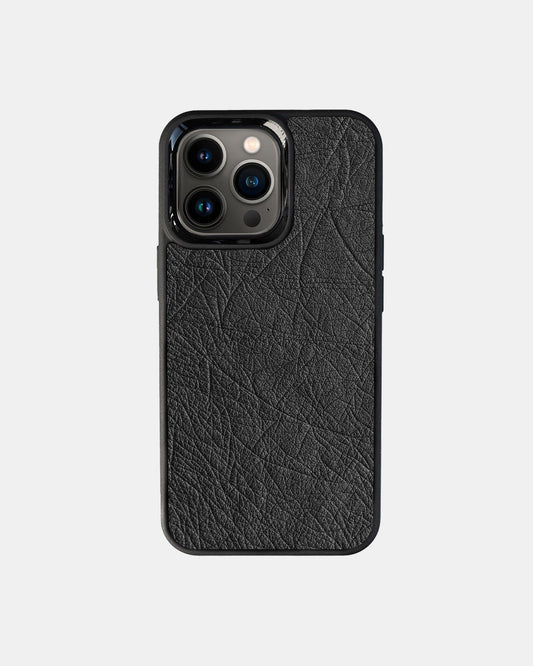 Чохол із темно-сірої шкіри страуса без фолікул для iPhone 13 Pro