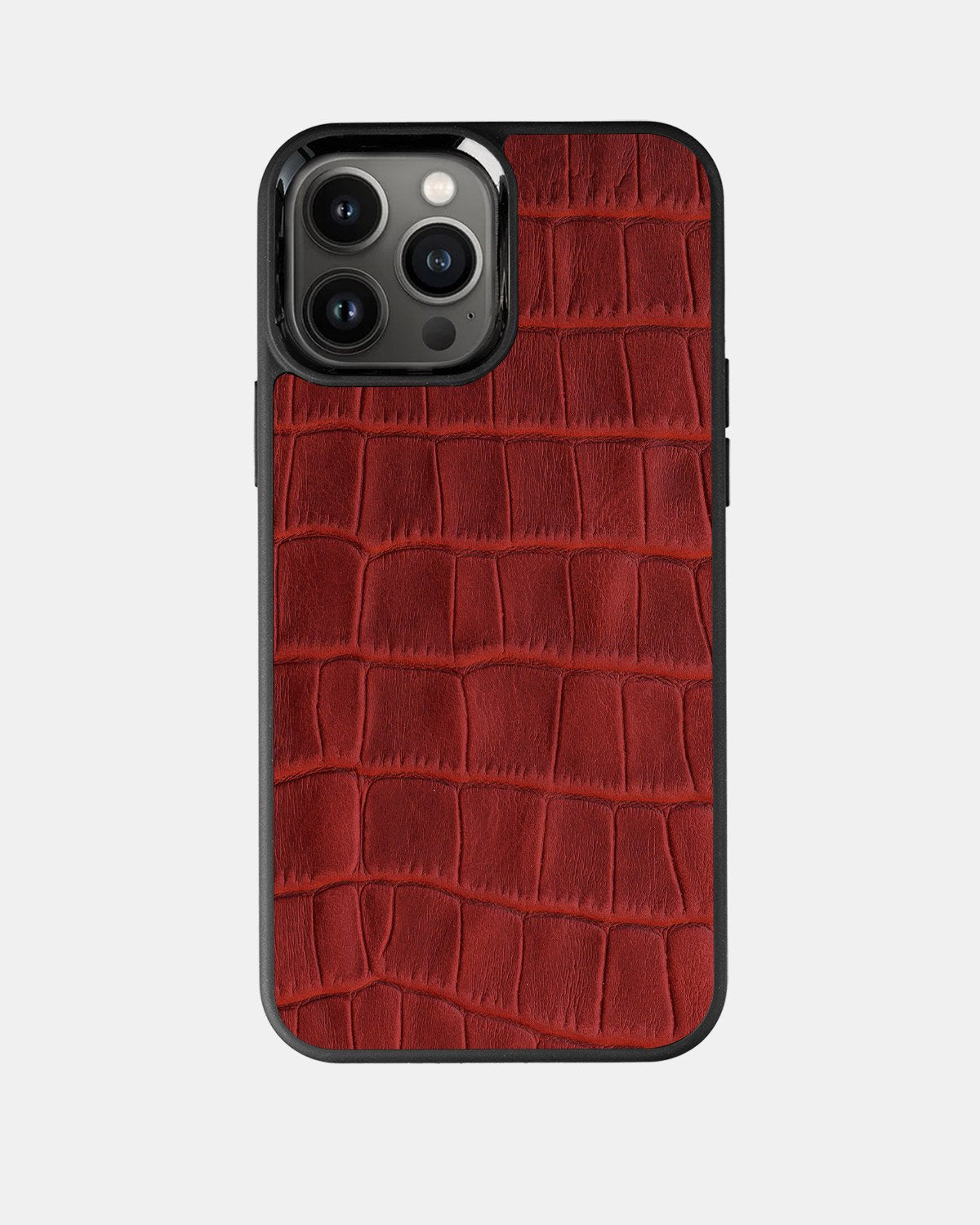 Чохол із червоного тиснення під крокодила на телячій шкірі для iPhone 13 Pro Max