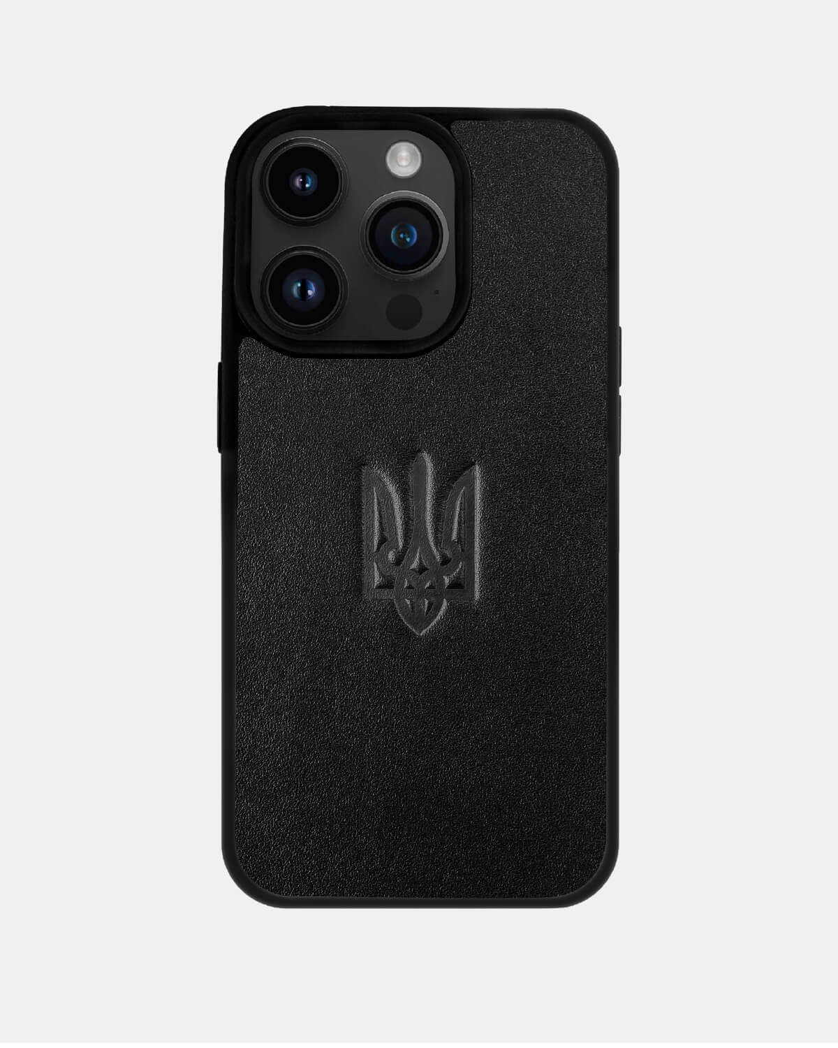 Чохол із телячої шкіри з тисненням Герба України для iPhone