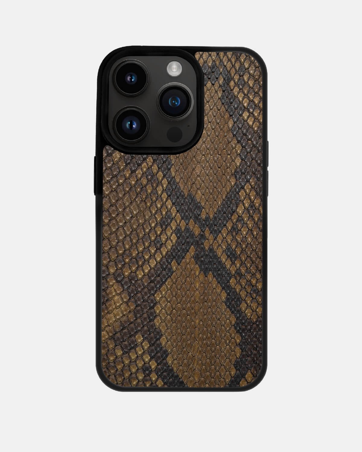 Чохол з оливкової шкіри пітона з дрібними лусочками для iPhone 14 Pro Max