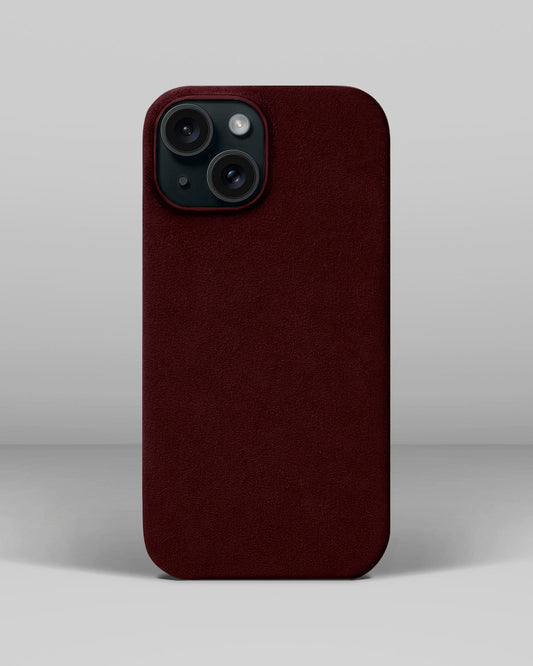 Red Alcantara Case for iPhone 15