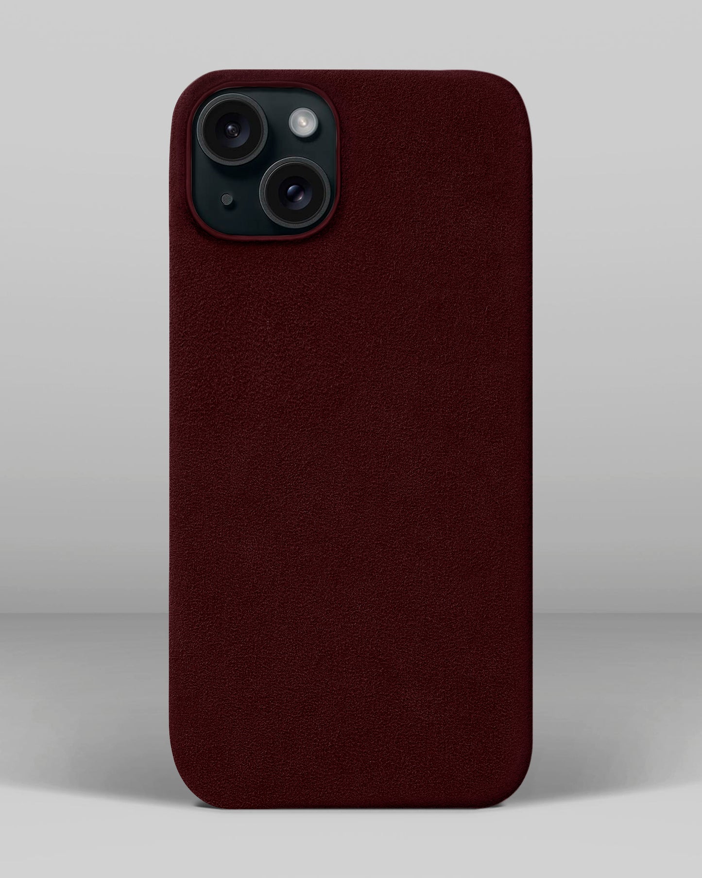 Red Alcantara Case for iPhone 15 Plus
