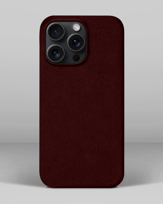 Red Alcantara Case for iPhone 15 Pro Max