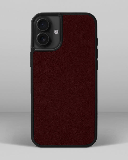 Case with red alcantara insert for iPhone 14 Plus
