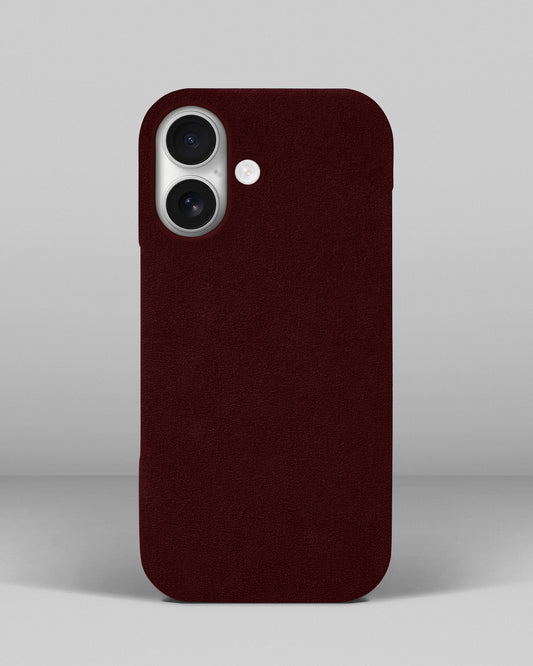 Red Alcantara case for iPhone 17