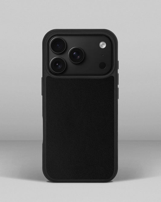 Чохол із чорної телячої шкіри для iPhone 18 Pro