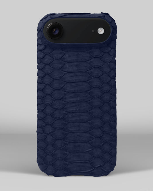Шкіряний чохол з темно-синього пітона для iPhone 17 Air