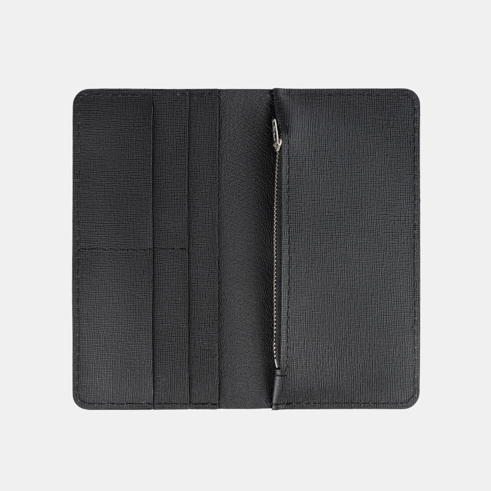 Wallet made of black python leather with wide scales