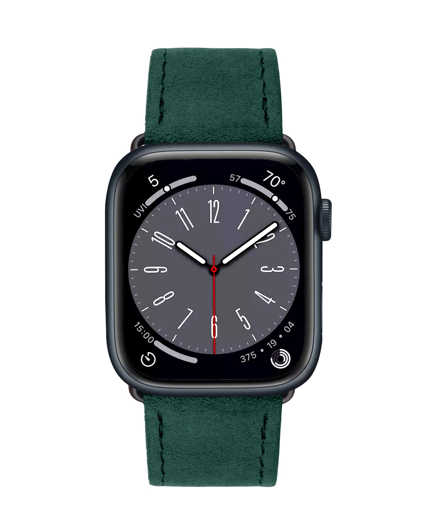 Ремінець для Apple Watch з алькантари у зеленому кольорі