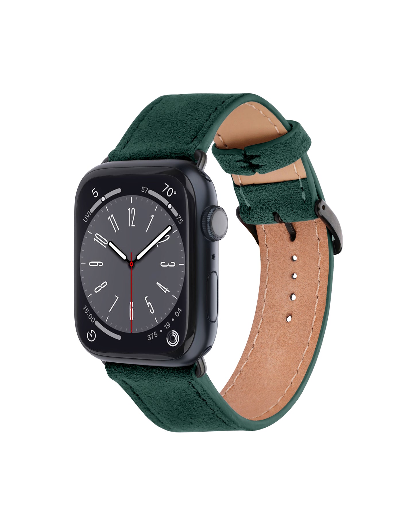 Ремінець для Apple Watch з алькантари у зеленому кольорі