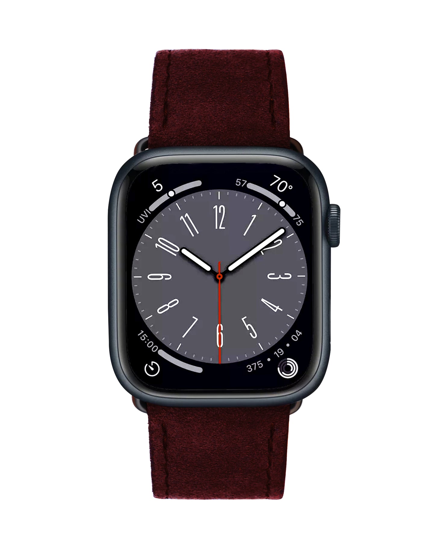 Ремінець для Apple Watch з алькантари у бордовому кольорі