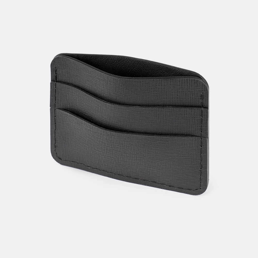 Cardholder made of black calf leather Saffiano