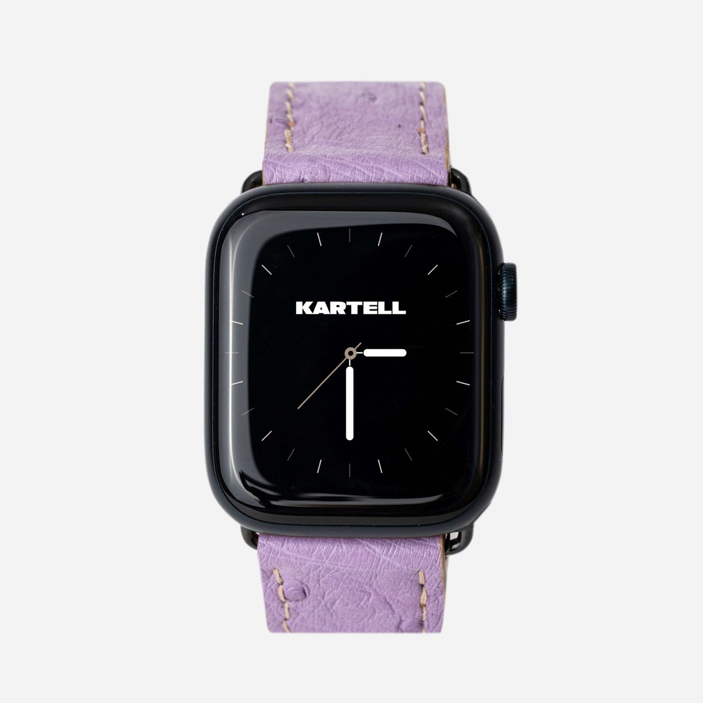 Ремінець для Apple Watch зі шкіри страуса в ліловому кольорі з фолікулами