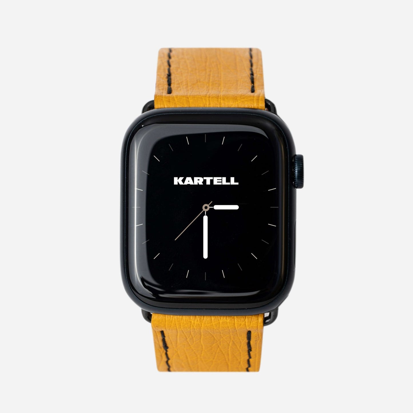 Ремінець для Apple Watch зі шкіри страуса в оранжевому кольорі без фолікул