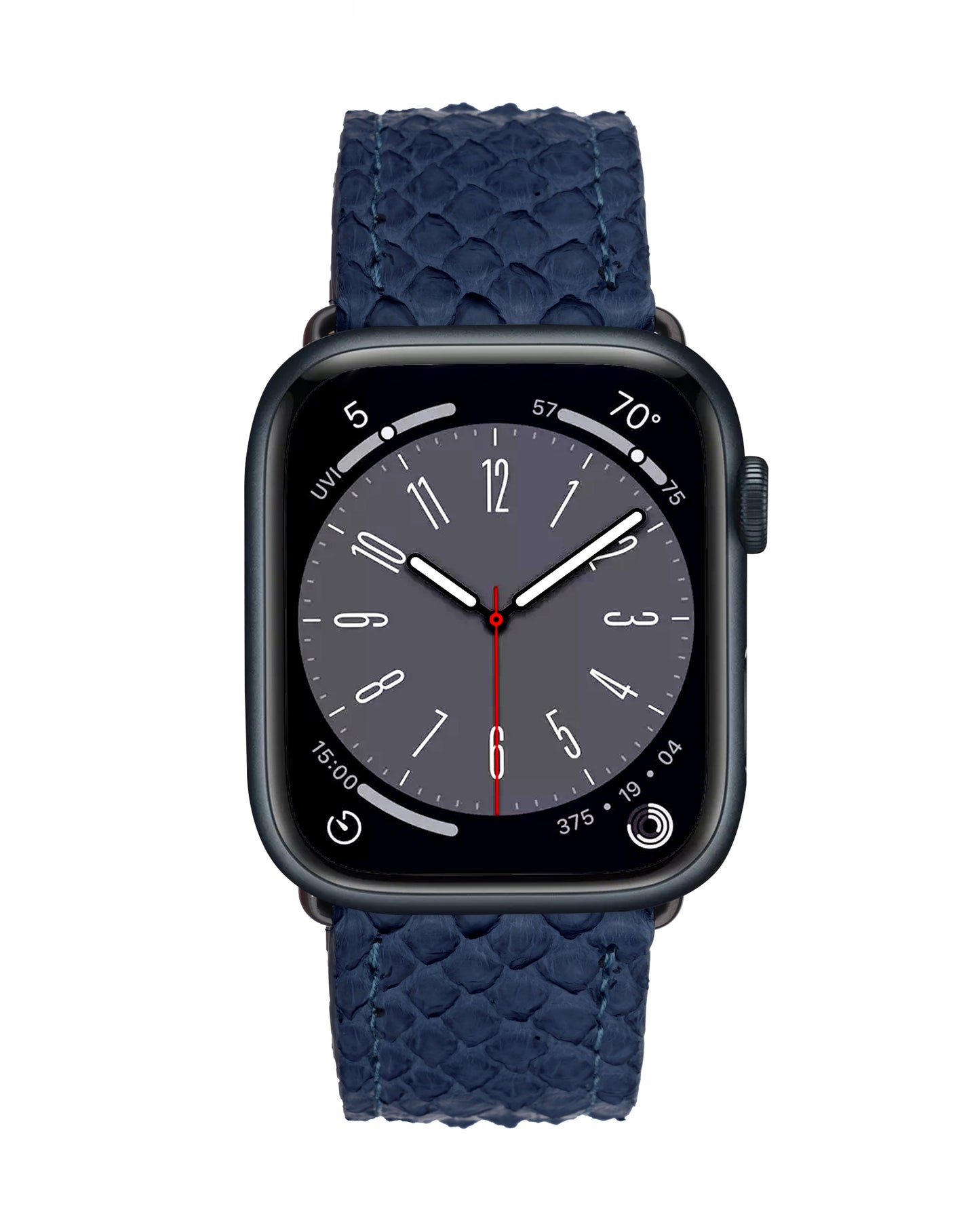 Ремінець для Apple Watch зі шкіри пітона у темно-синьому кольорі