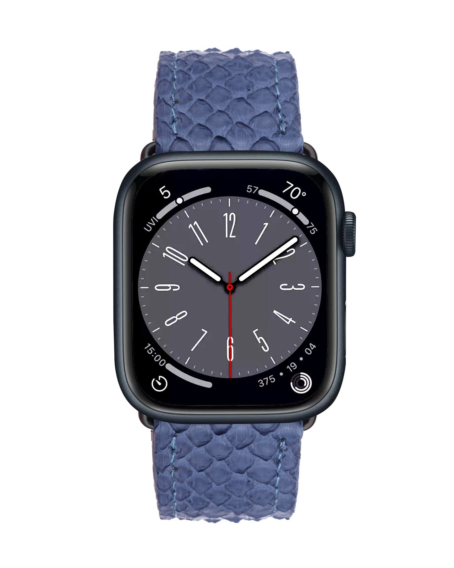 Ремінець для Apple Watch зі шкіри пітона в сіро-синьому кольорі
