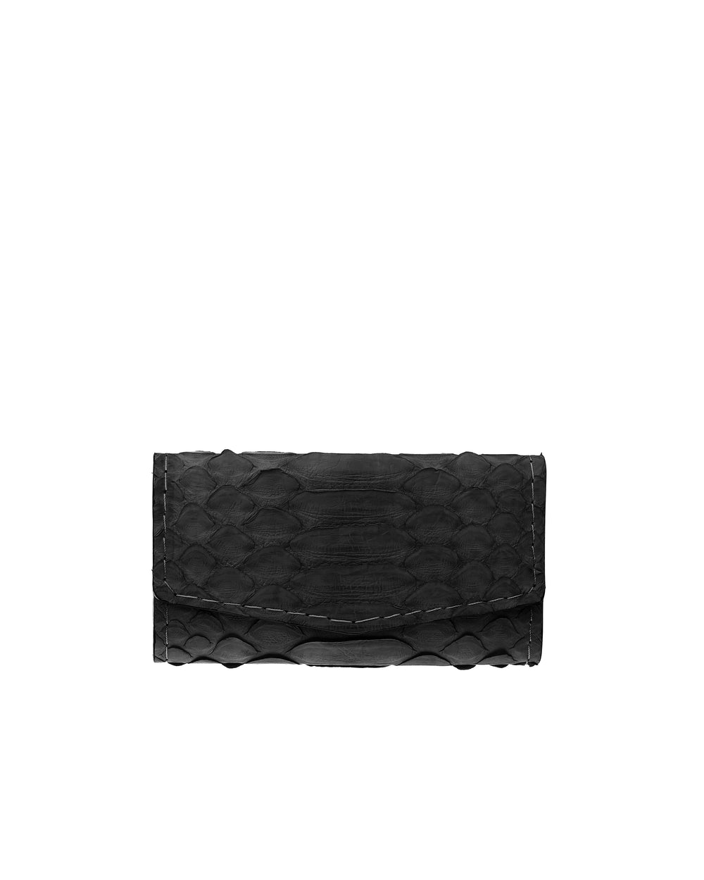 Key holder made of black python leather with wide scales
