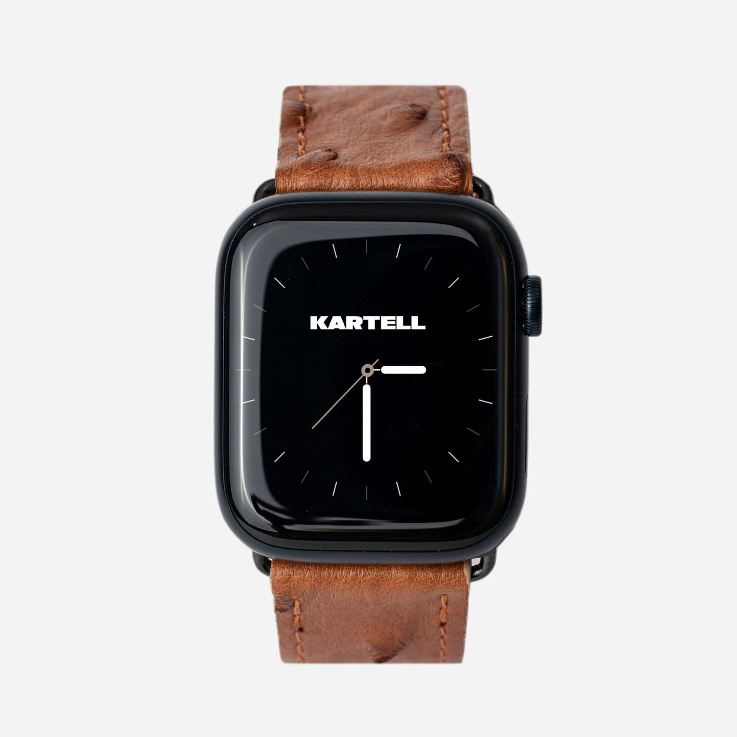 Ремінець для Apple Watch зі шкіри страуса в рижому кольорі з фолікулами