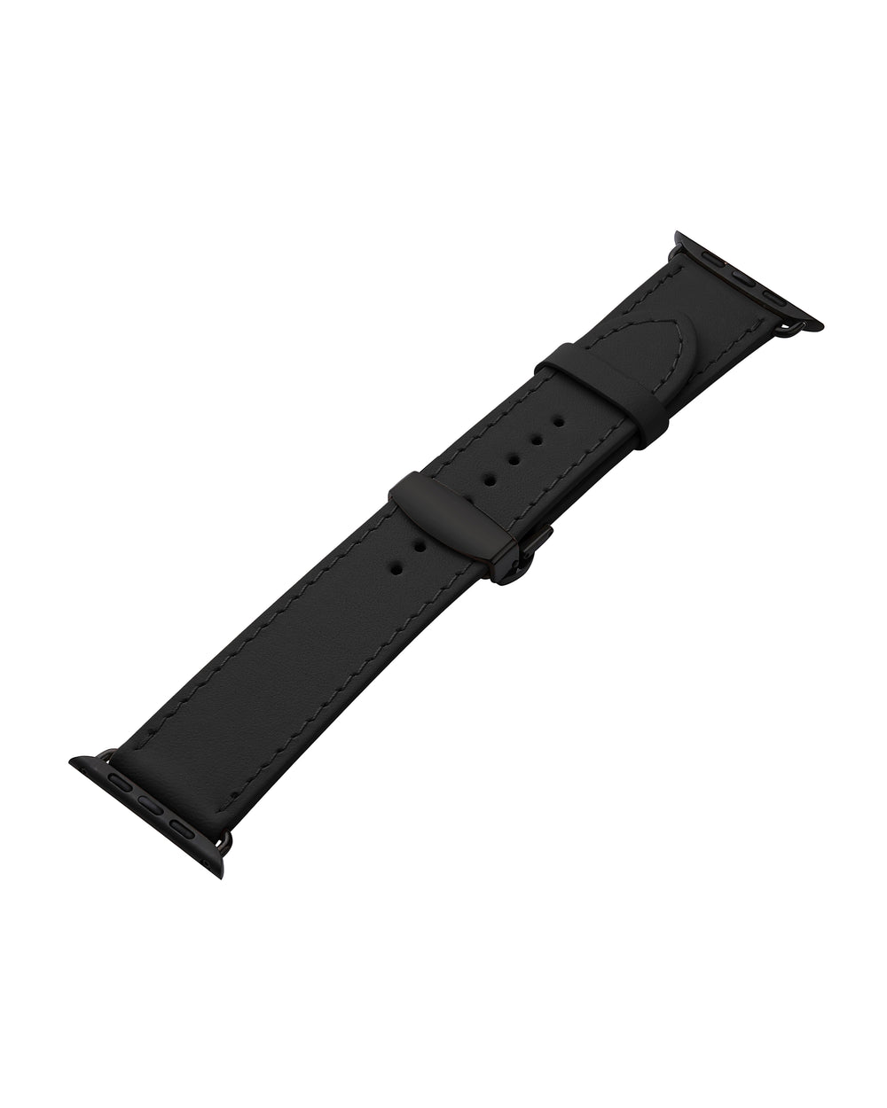 Ремінець для Apple Watch зі шкіри купон у чорному кольорі