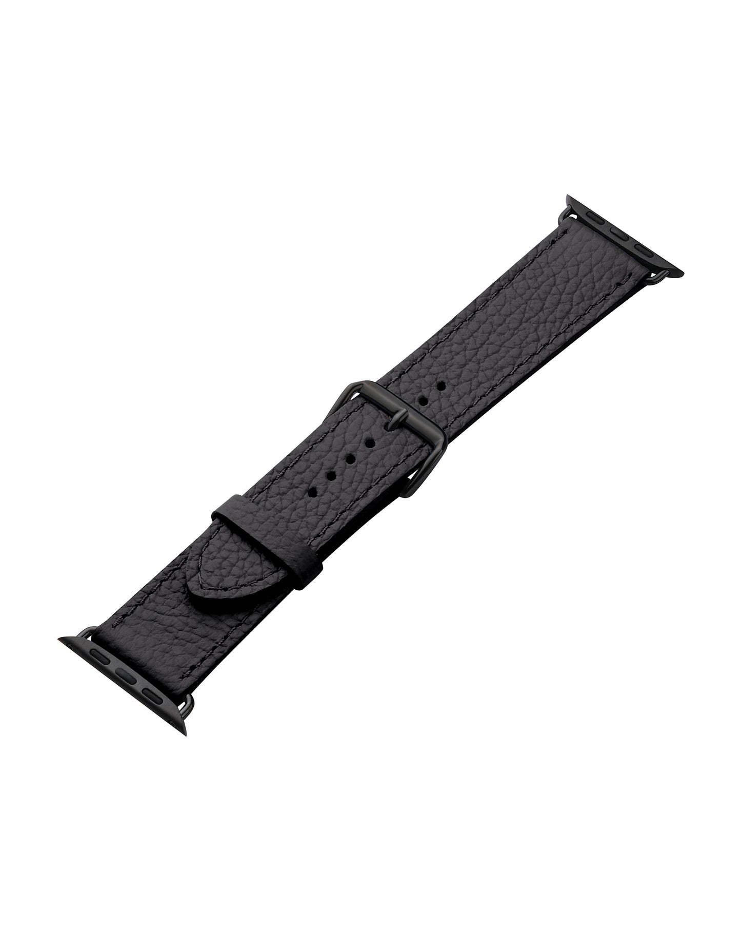 Ремінець для Apple Watch зі шкіри флотар у чорному  кольорі