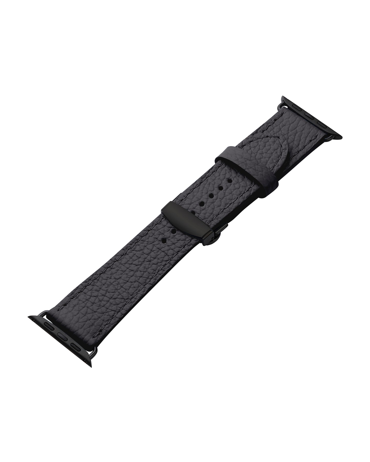 Ремінець для Apple Watch зі шкіри флотар у чорному  кольорі