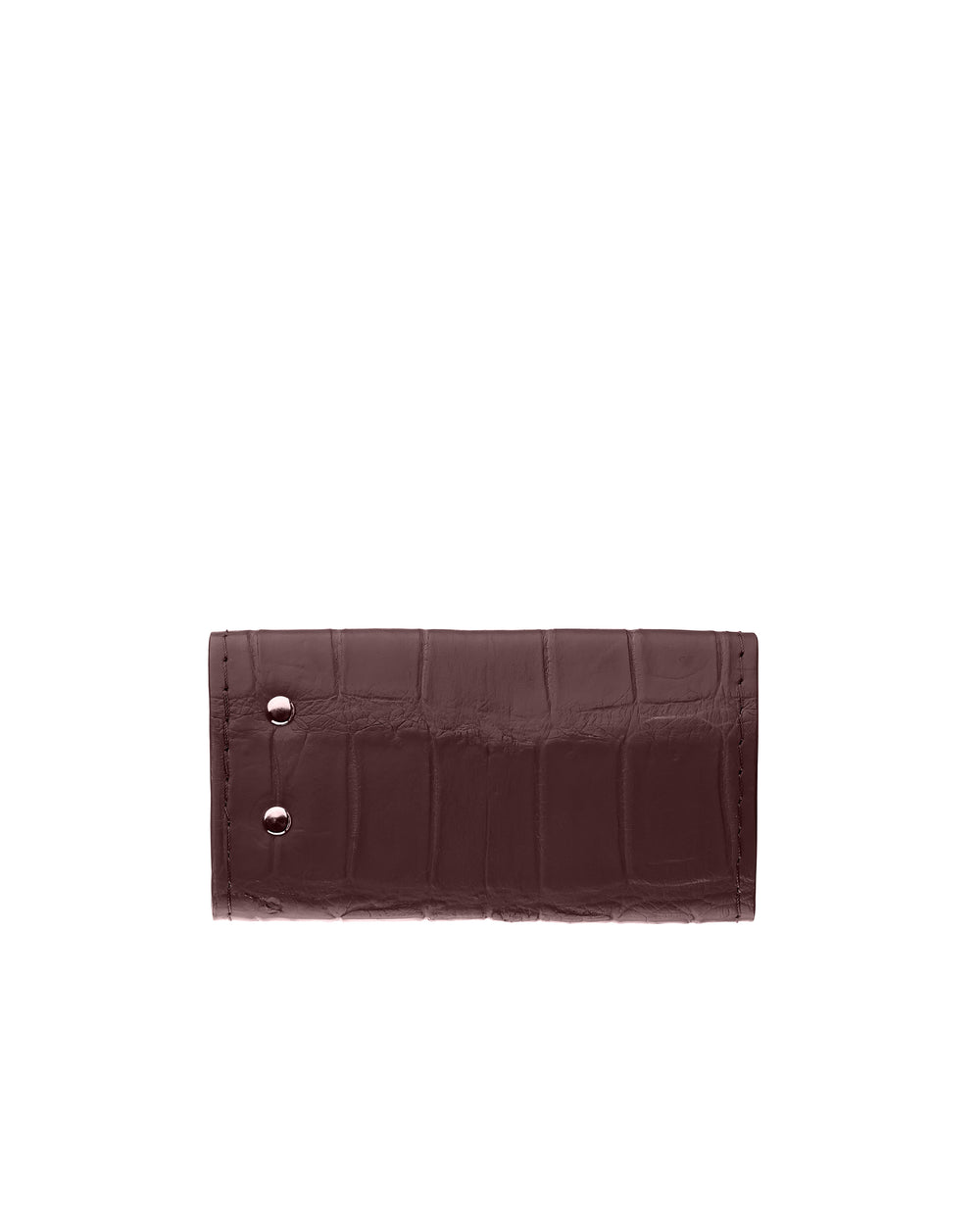 Brown crocodile leather key holder