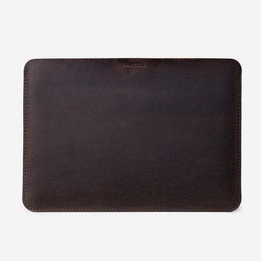 Відкритий чохол для MacBook 15 Pro зі шкіри крейзі хорс, в темно-коричневому кольорі