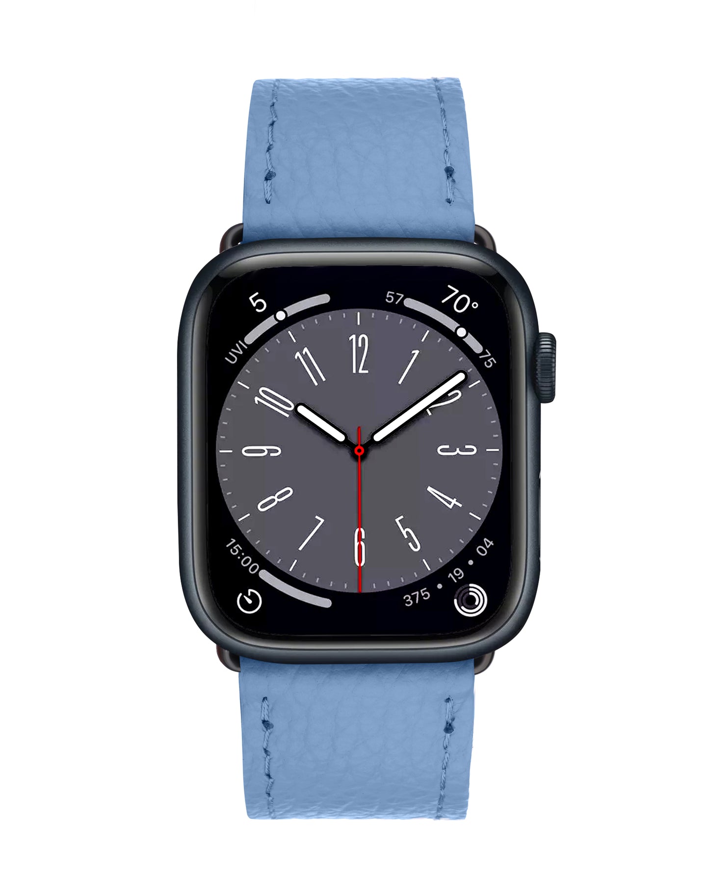 Strap for Apple Watch made of calf leather floater in turquoise color