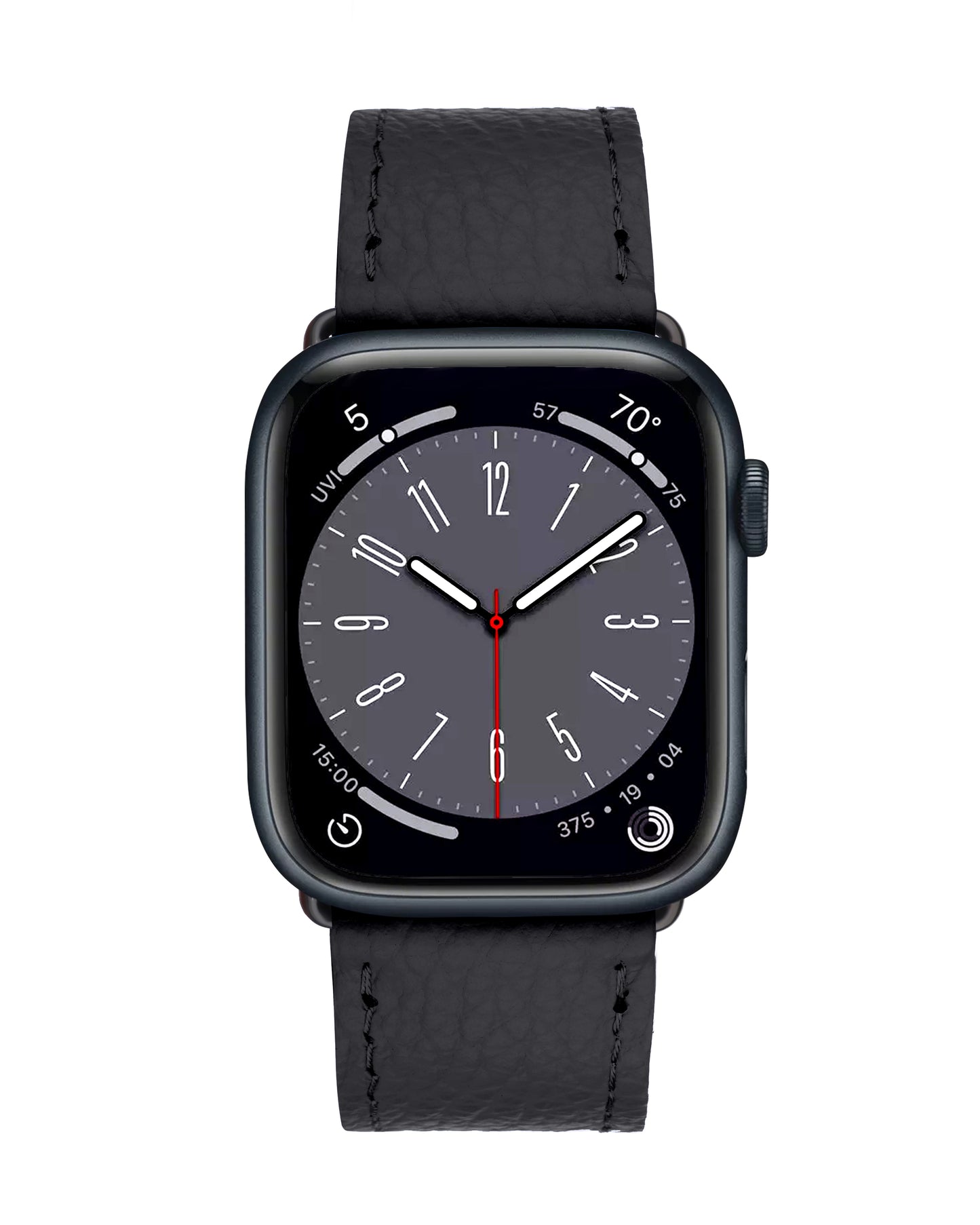 Ремінець для Apple Watch зі шкіри флотар у чорному  кольорі