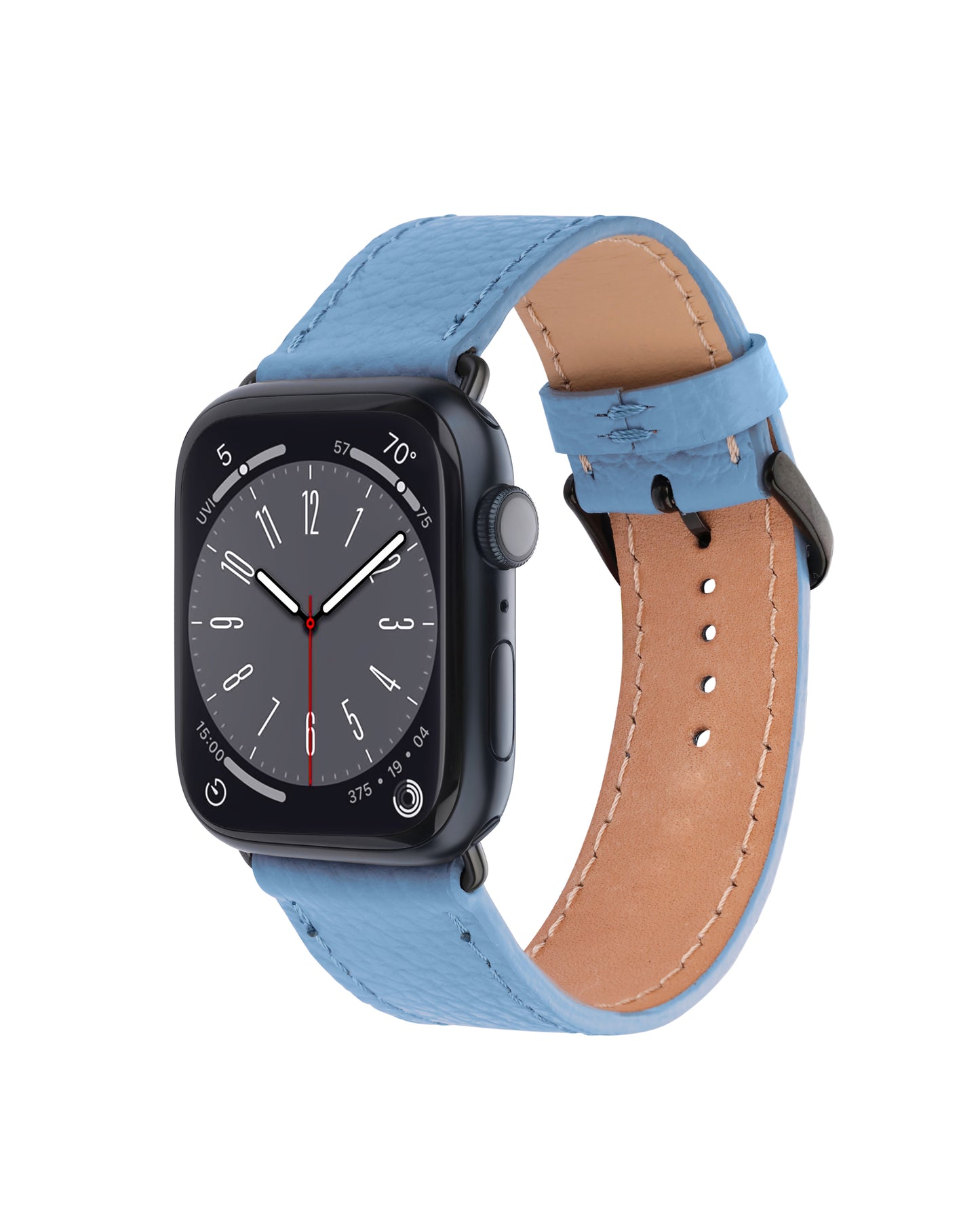 Strap for Apple Watch made of calf leather floater in turquoise color