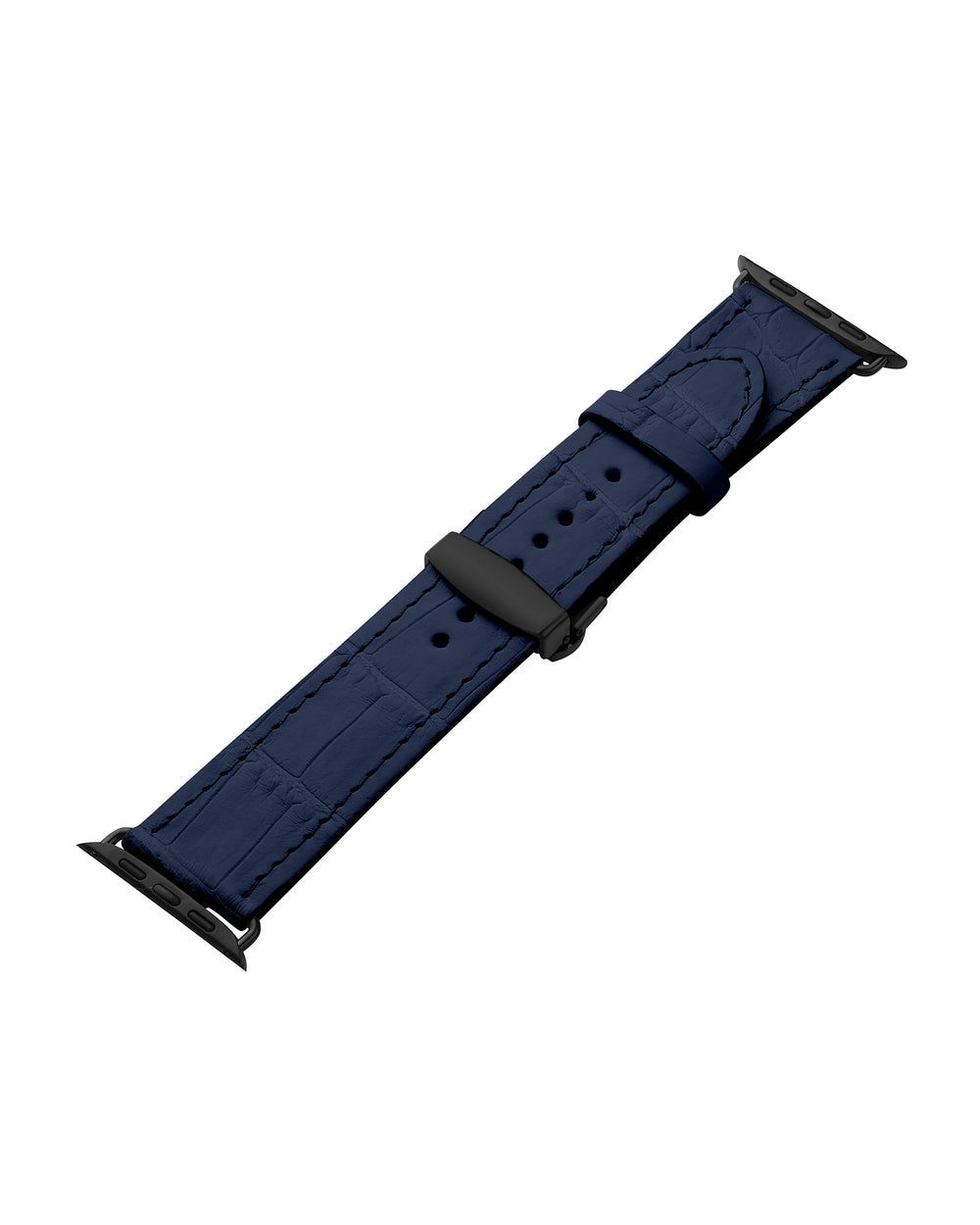 Ремешок для Apple Watch из кожи крокодила темно-синего цвета