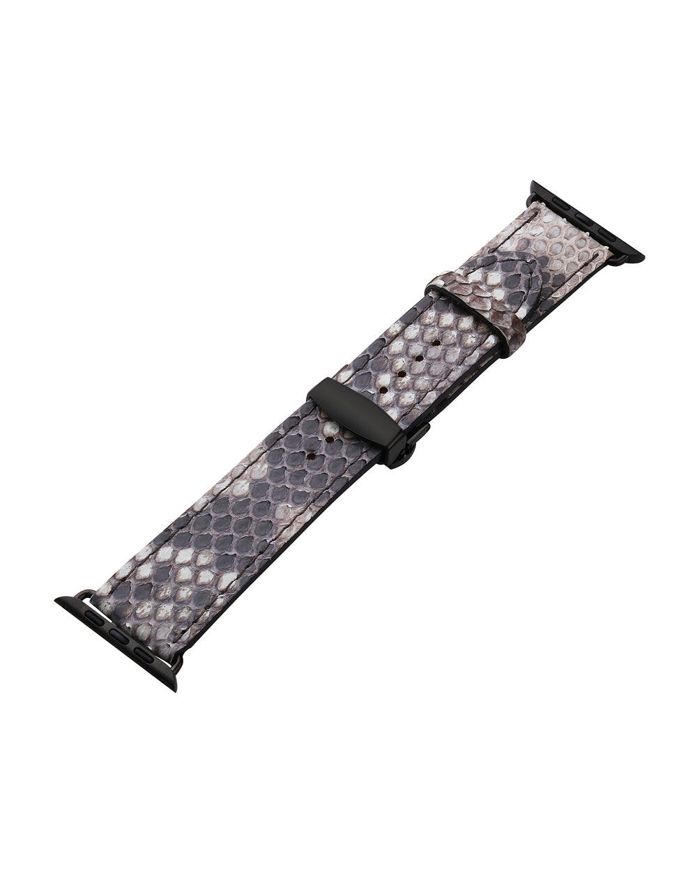 Python leather strap for Apple Watch in black and white color