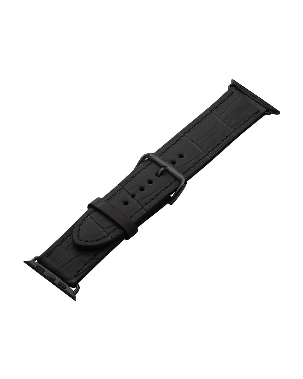 Ремешок для Apple Watch из кожи крокодила черного цвета