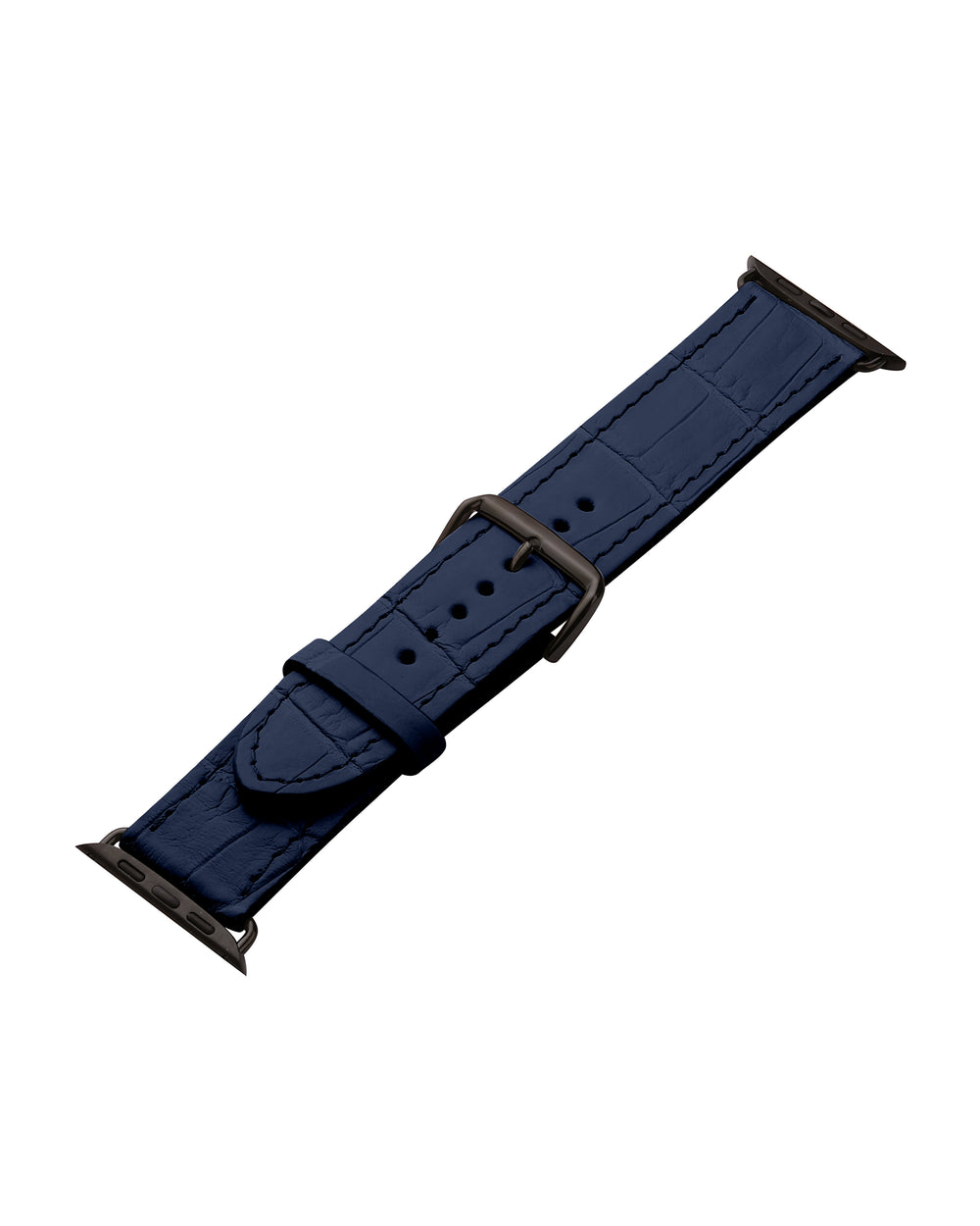 Ремешок для Apple Watch из кожи крокодила темно-синего цвета
