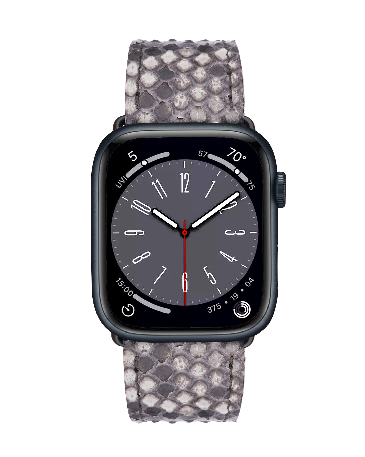 Ремінець для Apple Watch зі шкіри пітона в чорно-білому кольорі
