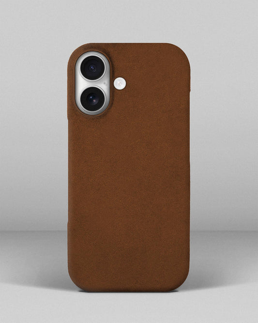 Red Alcantara case for iPhone 17