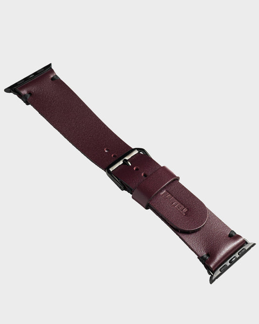 Ремінець для Apple Watch із телячої шкіри у бордовому кольорі