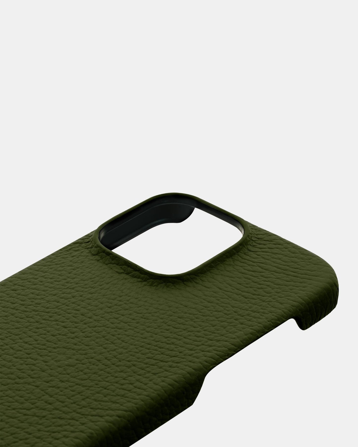 Оливковий шкіряний чохол для iPhone 16 Pro Max