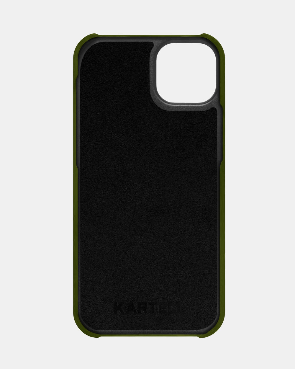 Оливковый кожаный чехол для iPhone 16