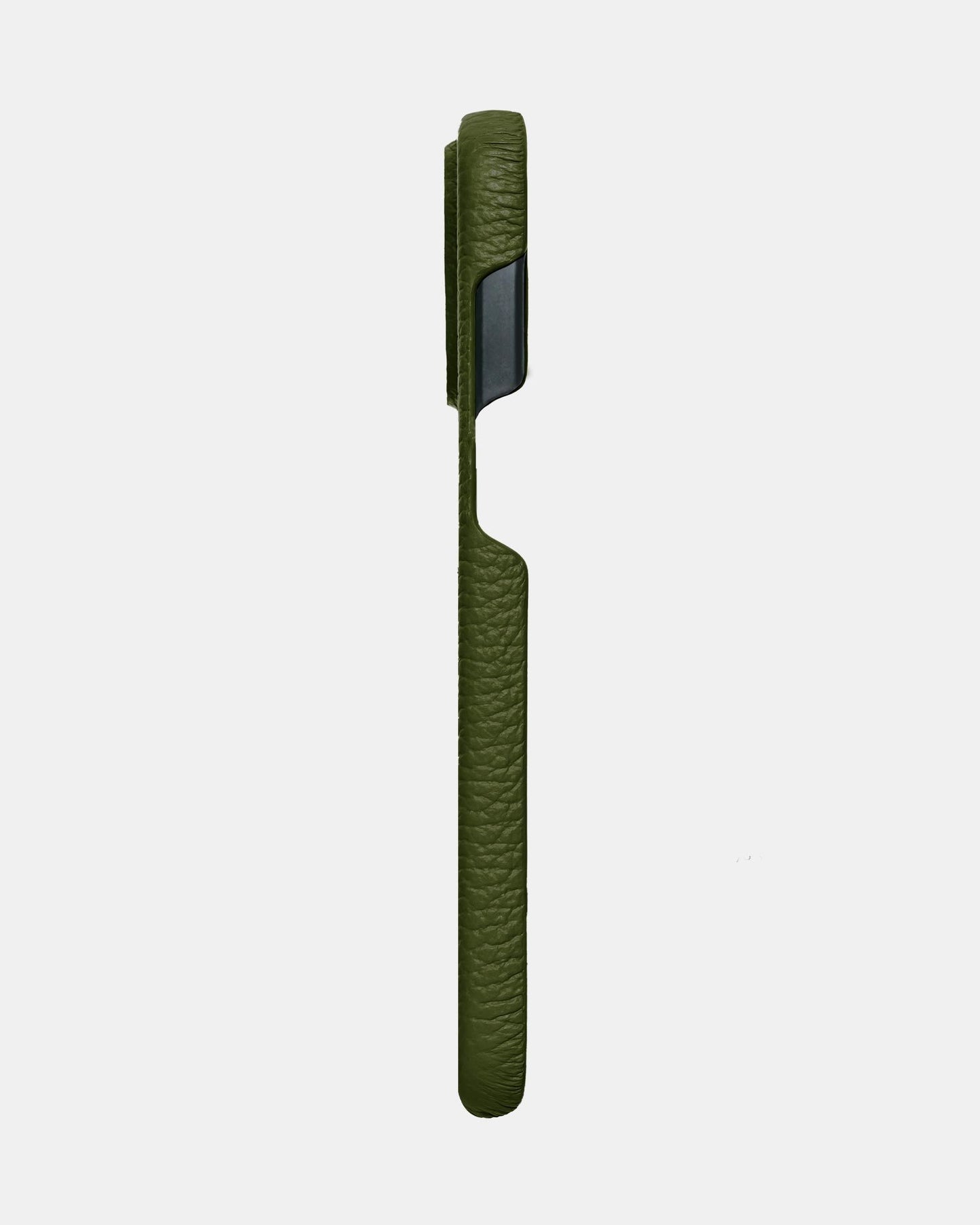 Оливковий шкіряний чохол для iPhone 13 Pro Max