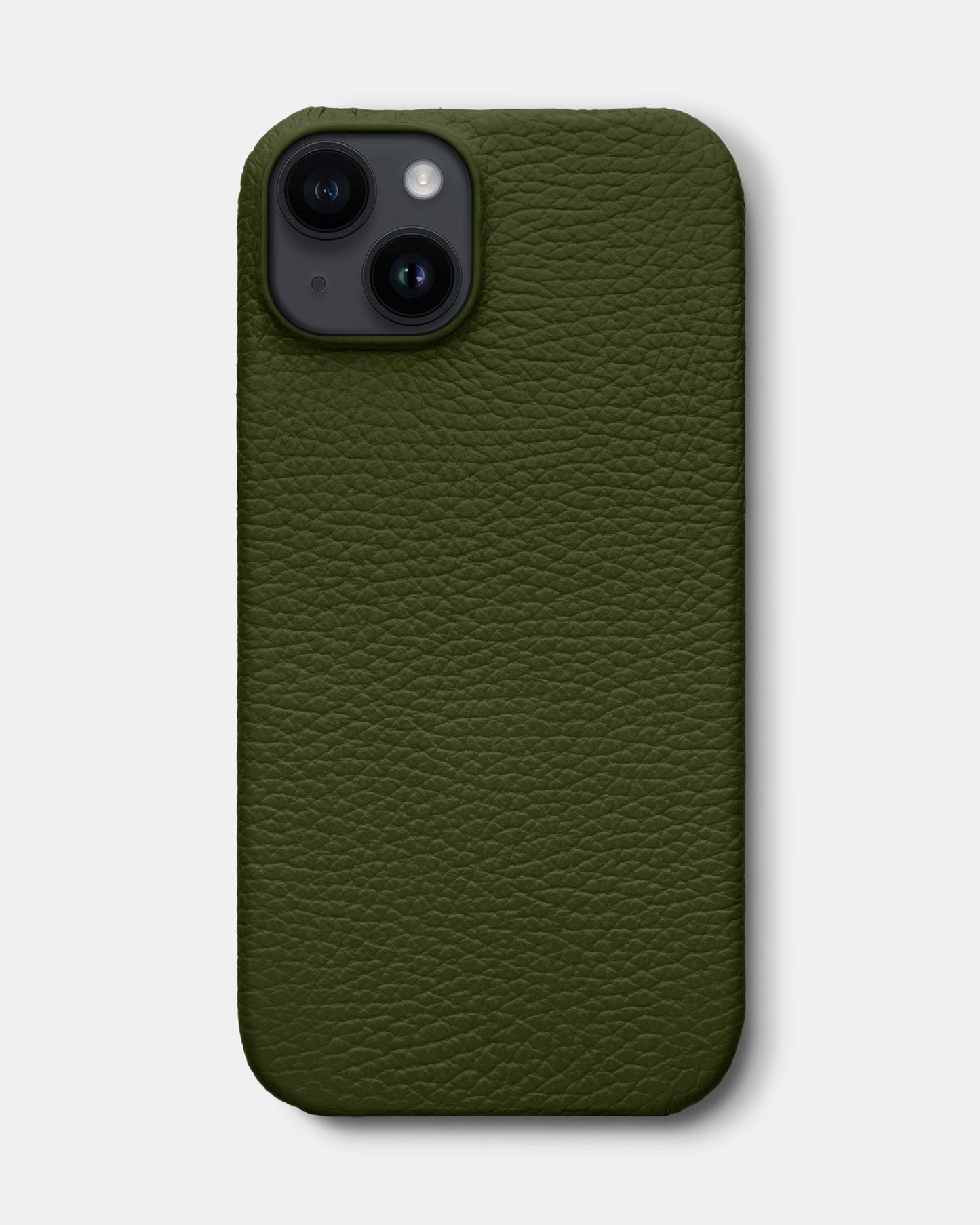 Оливковий шкіряний чохол для iPhone 14 Plus