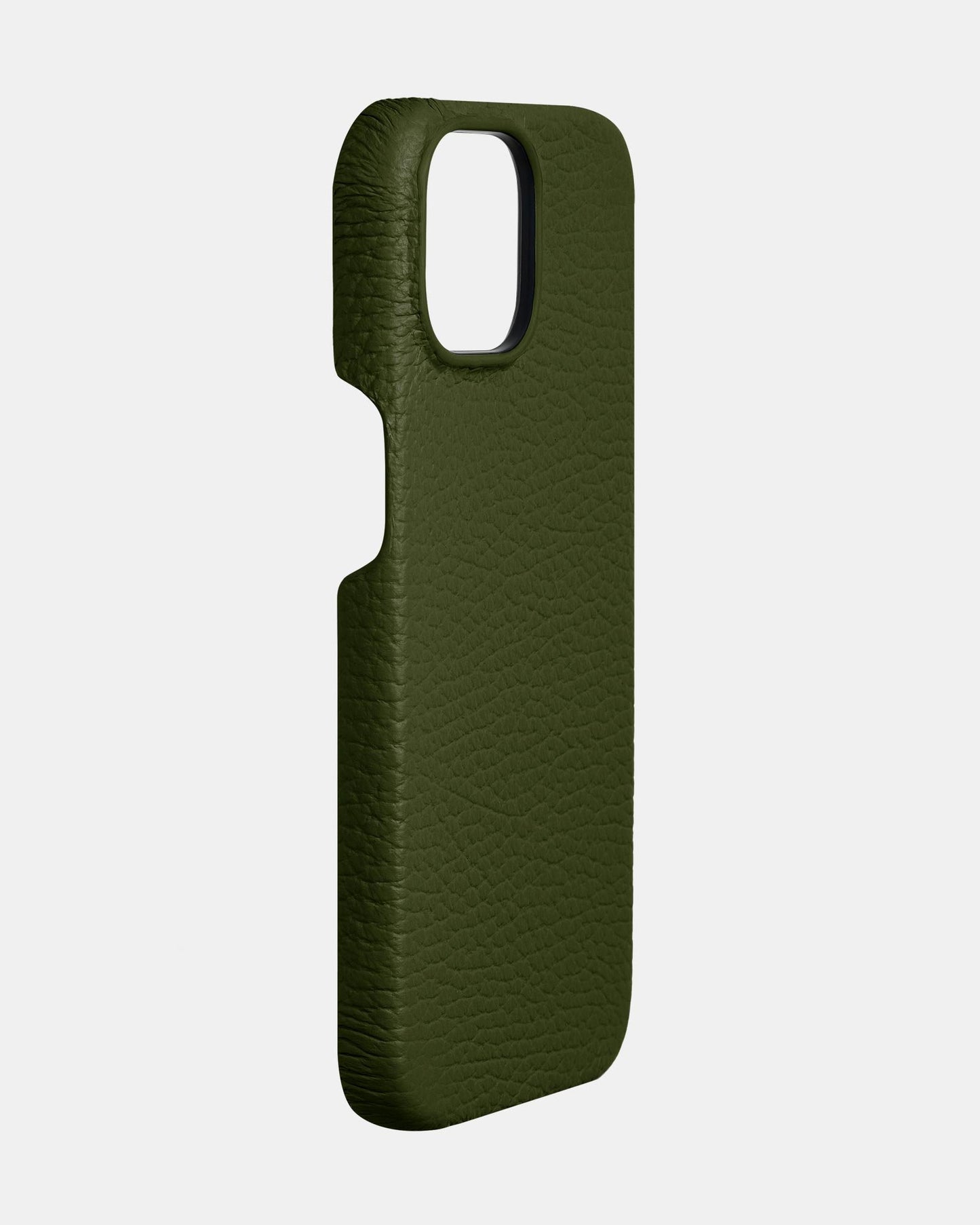 Оливковий шкіряний чохол для iPhone 13