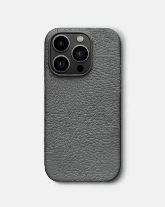 Сірий шкіряний чохол для iPhone 13 Pro
